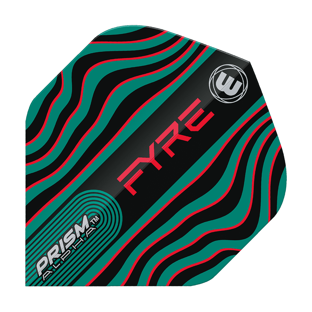 Winmau Prism Alpha Fyre BlackTurquoiseRed Standard Flights