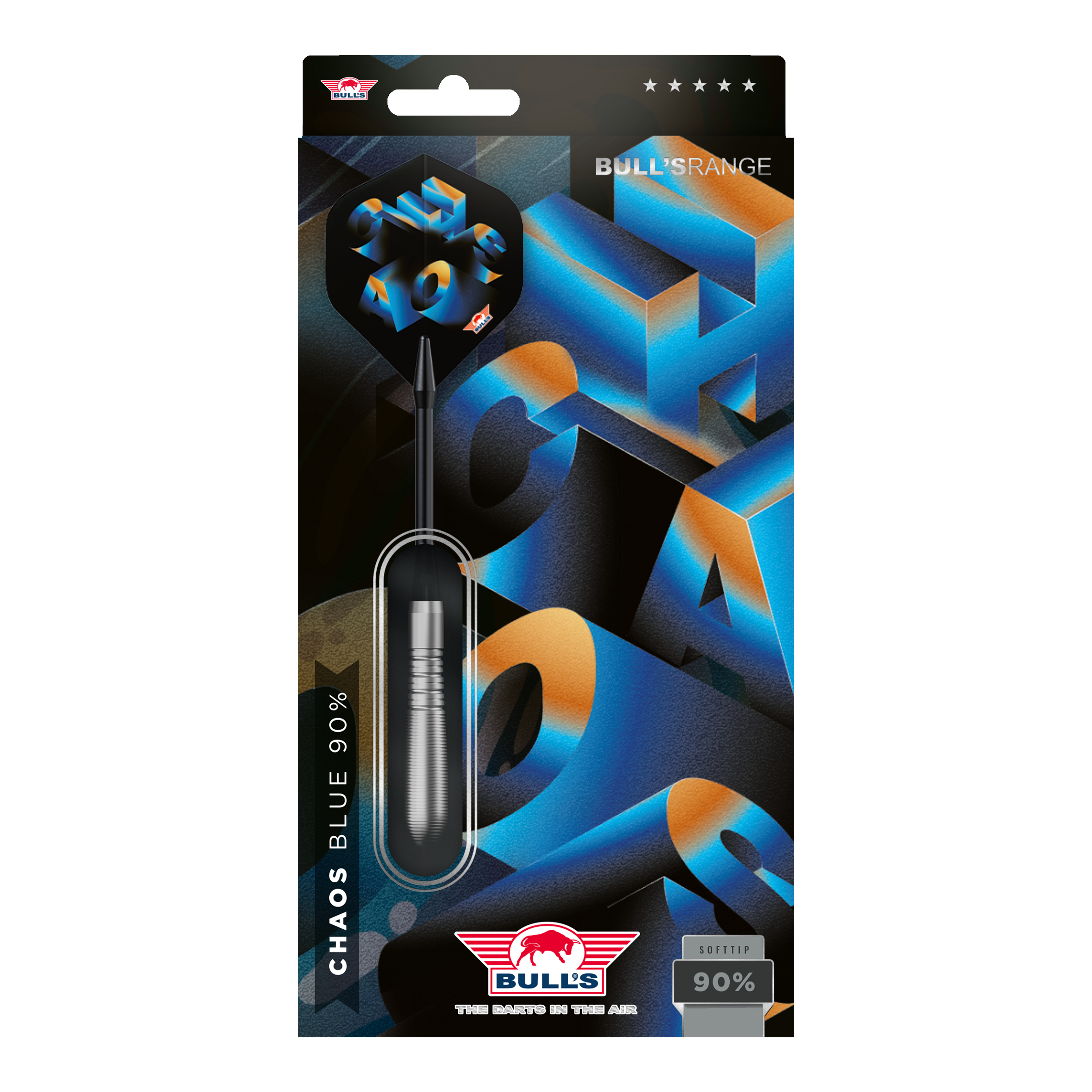 Hier sind Bulls NL Chaos Blue Softdarts - 19g abgebildet. Das Design hebt die blaue Farbe und die schlanke Form der Darts hervor.