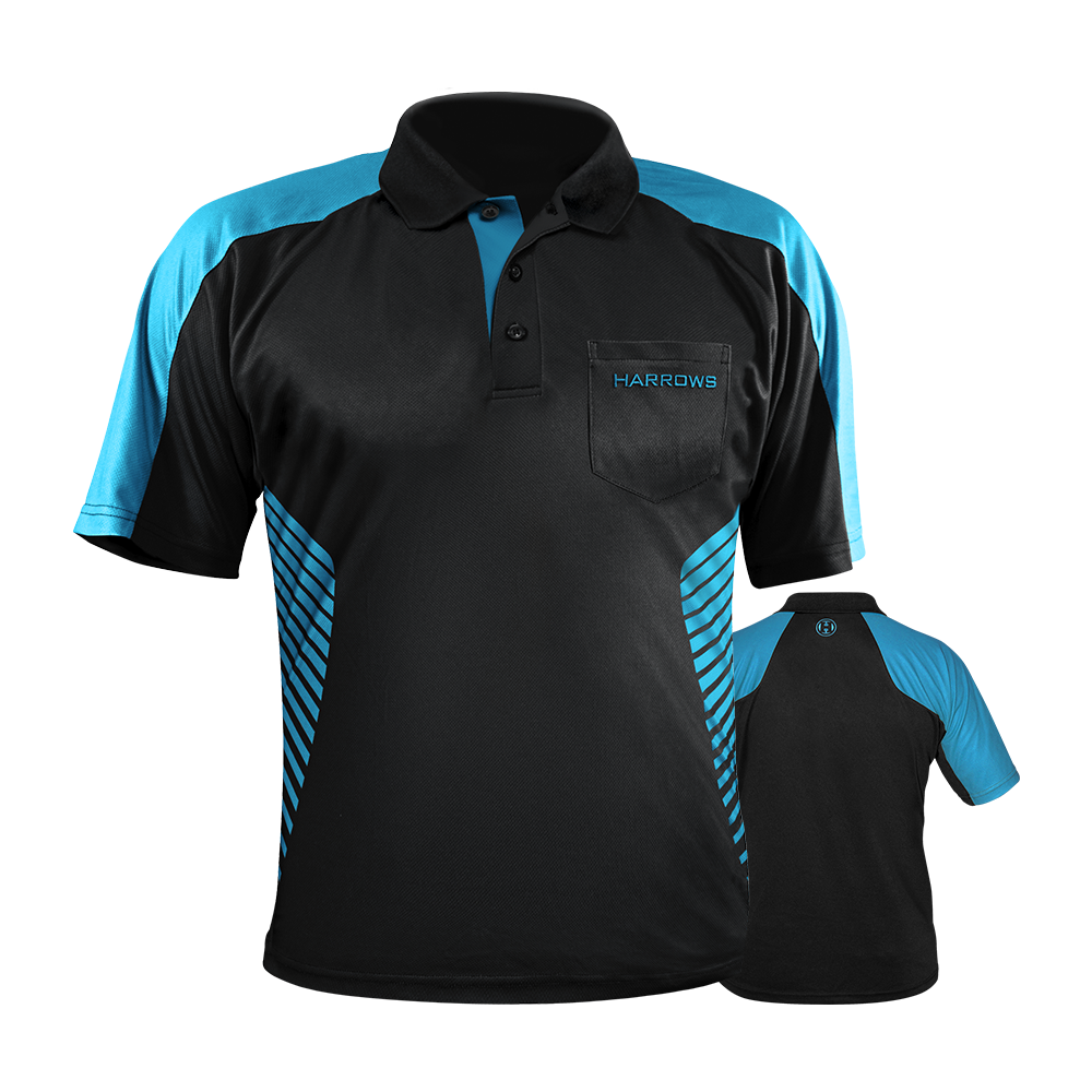 Harrows Vivid Dart Shirt Black/Aqua