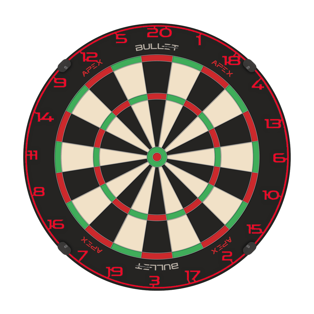 Dies ist ein Bild eines Dartboard-Zahlenrings in Rot. Der Dateiname ist BT1000120_Bullet_Dartboard_Zahlenring_Rot_2.