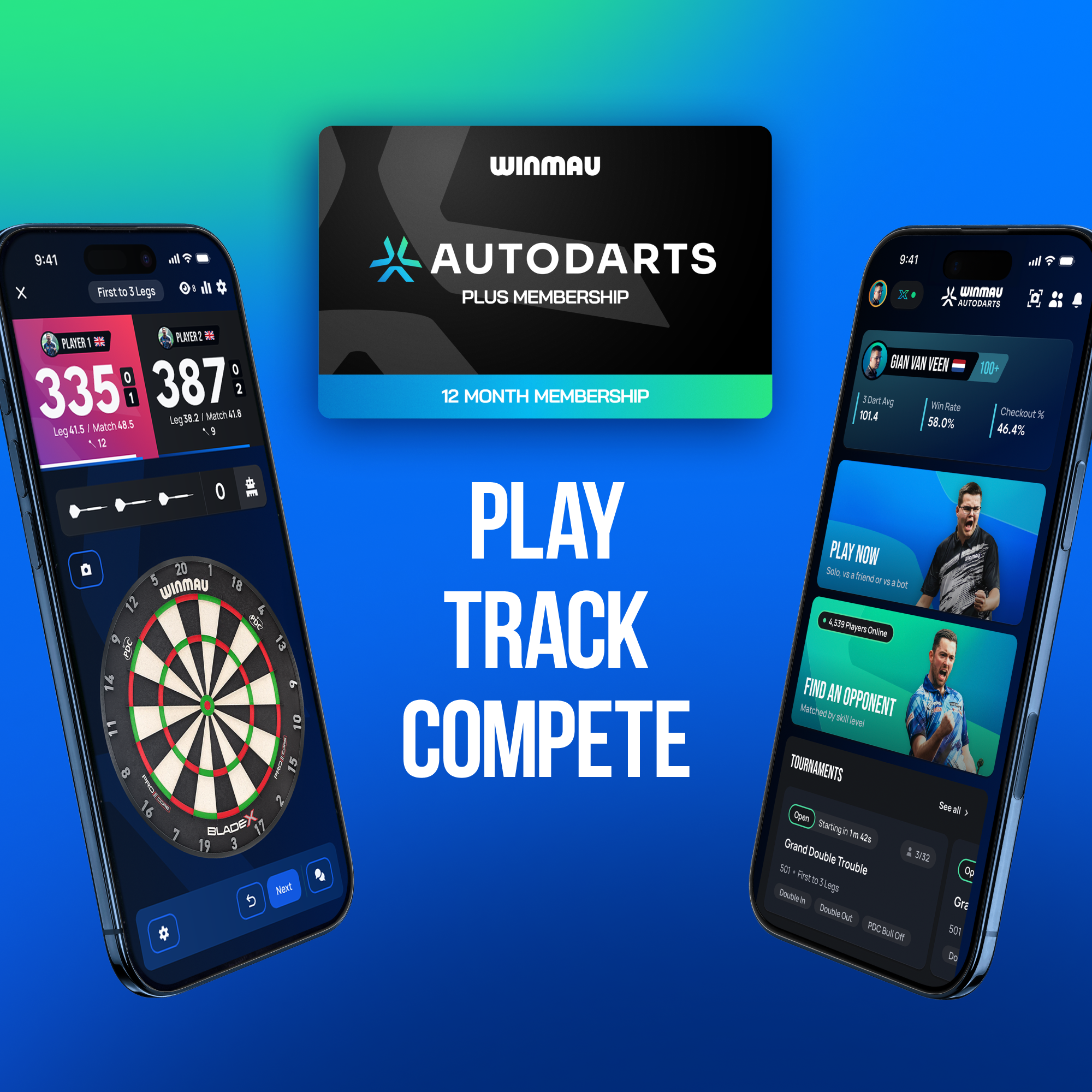 Winmau Device Stand &amp; 12 Months Membership Bundle