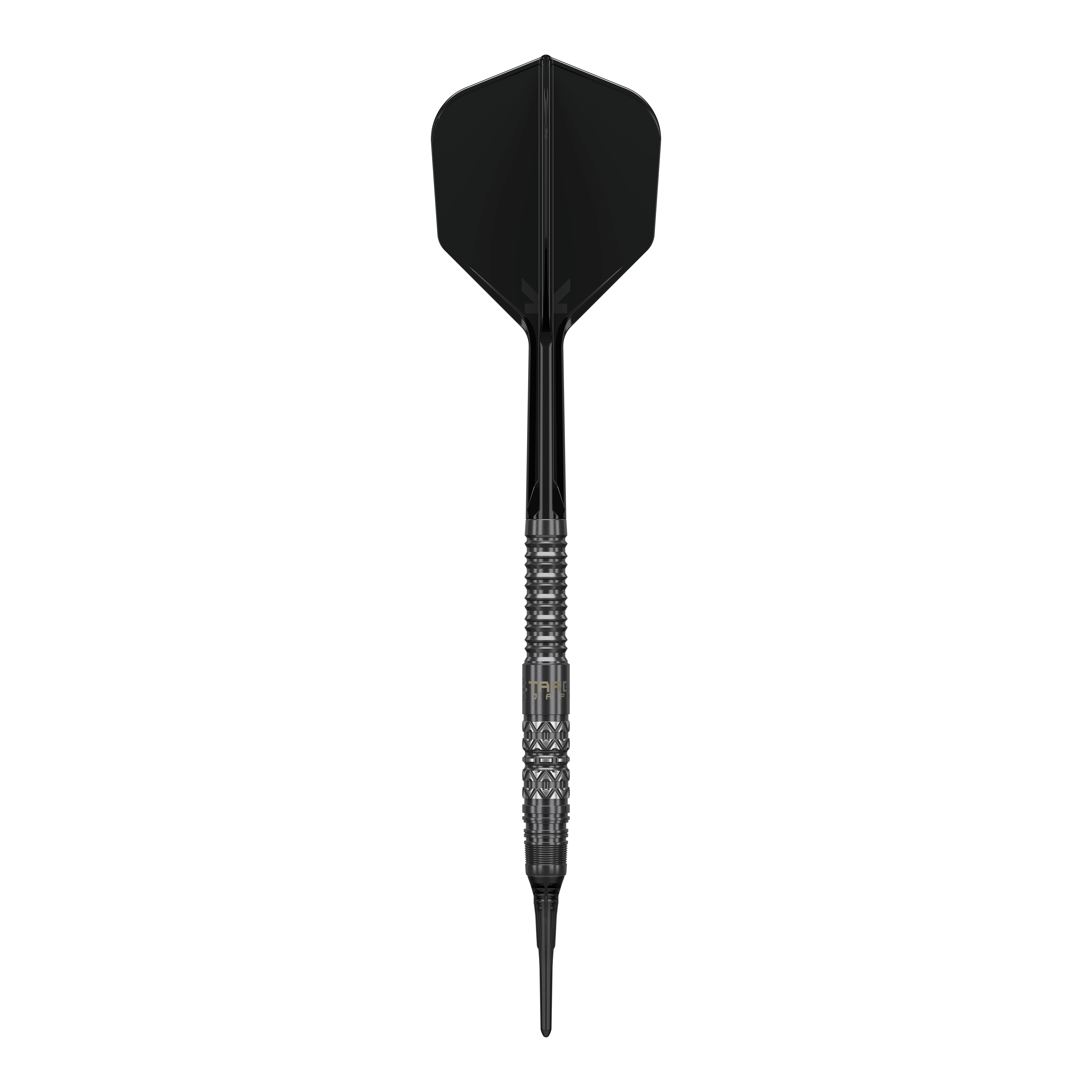 Target Black Marque Creed Soft Darts - 21.5g Abbildung der Target Black Marque Creed Softdarts mit einem Gewicht von 21,5g. Die Besonderheiten der Darts sind gut erkennbar.