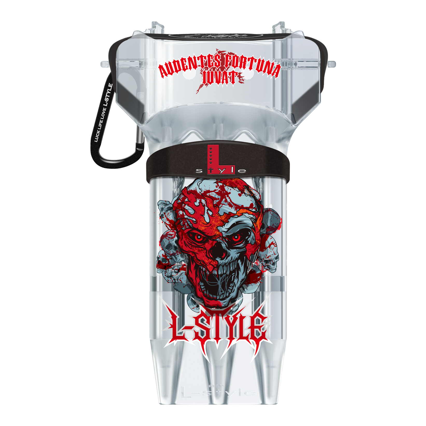 L-Style Krystal One Ryan Searle V4 Clear White dart case Das Bild zeigt das L-Style Krystal One Ryan Searle V4 Clear White Dartcase. Es handelt sich um ein durchsichtiges Dartcase zur sicheren Aufbewahrung von Dartpfeilen.