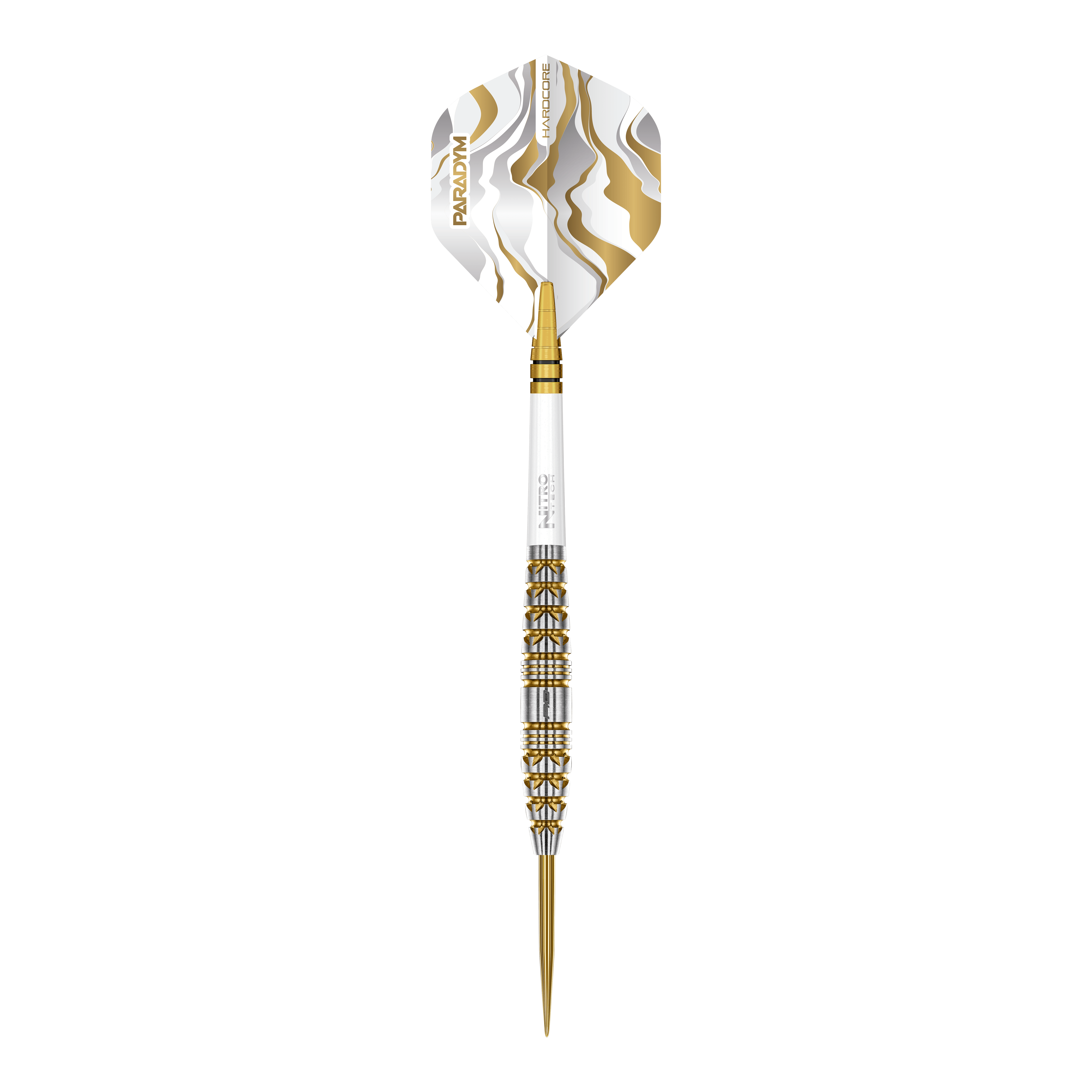 Red Dragon Paradym Gold Torpedo Steel Darts Das Bild zeigt die Red Dragon Paradym Gold Torpedo Steeldarts. Diese Steeldarts haben eine torpedoförmige Spitze und eine goldene Farbe.