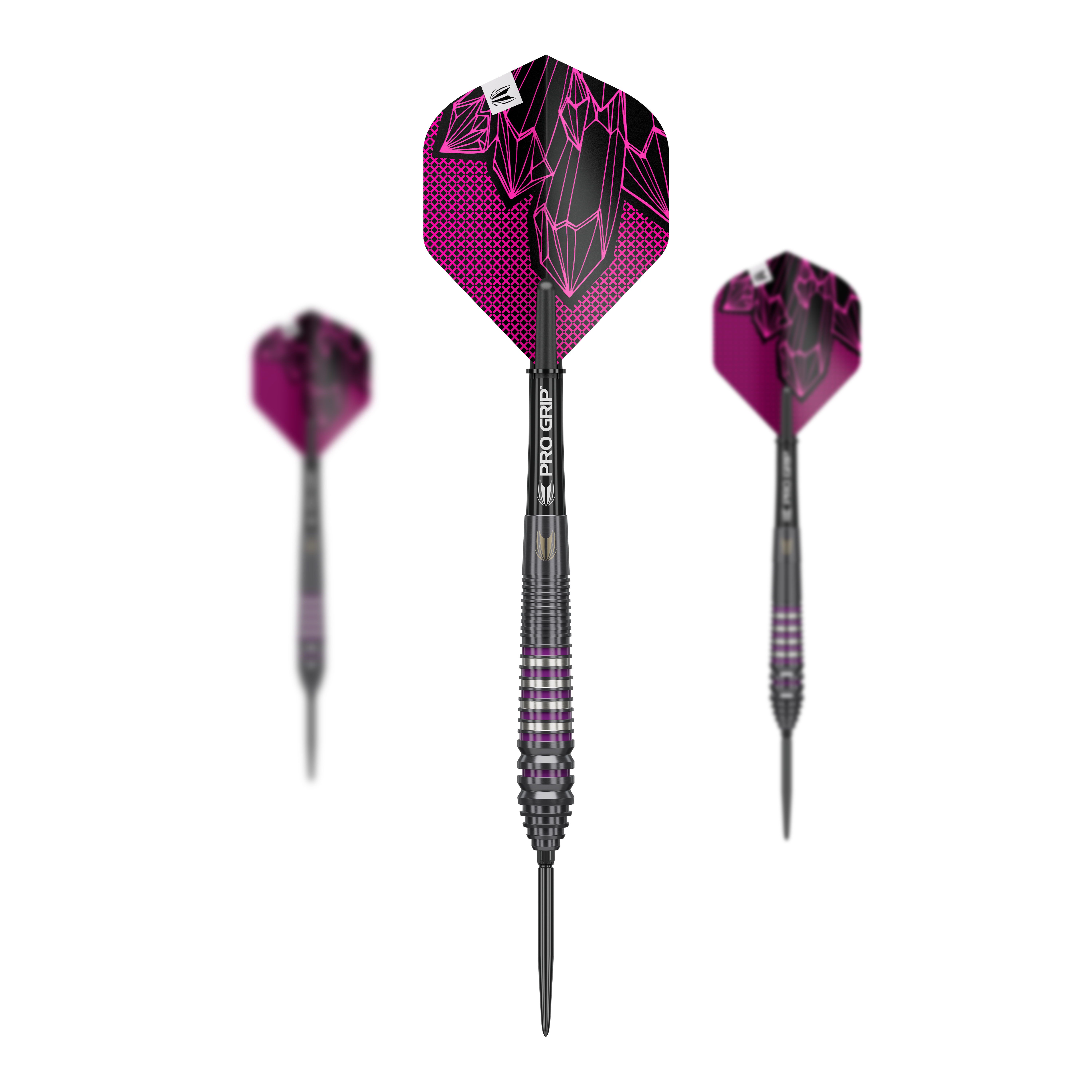 Zu sehen ist das Set der Target Lorraine Winstanley GEN2 Swiss Point Steeldarts - 24g. Es besteht aus mehreren Steeldarts für Dartspieler.