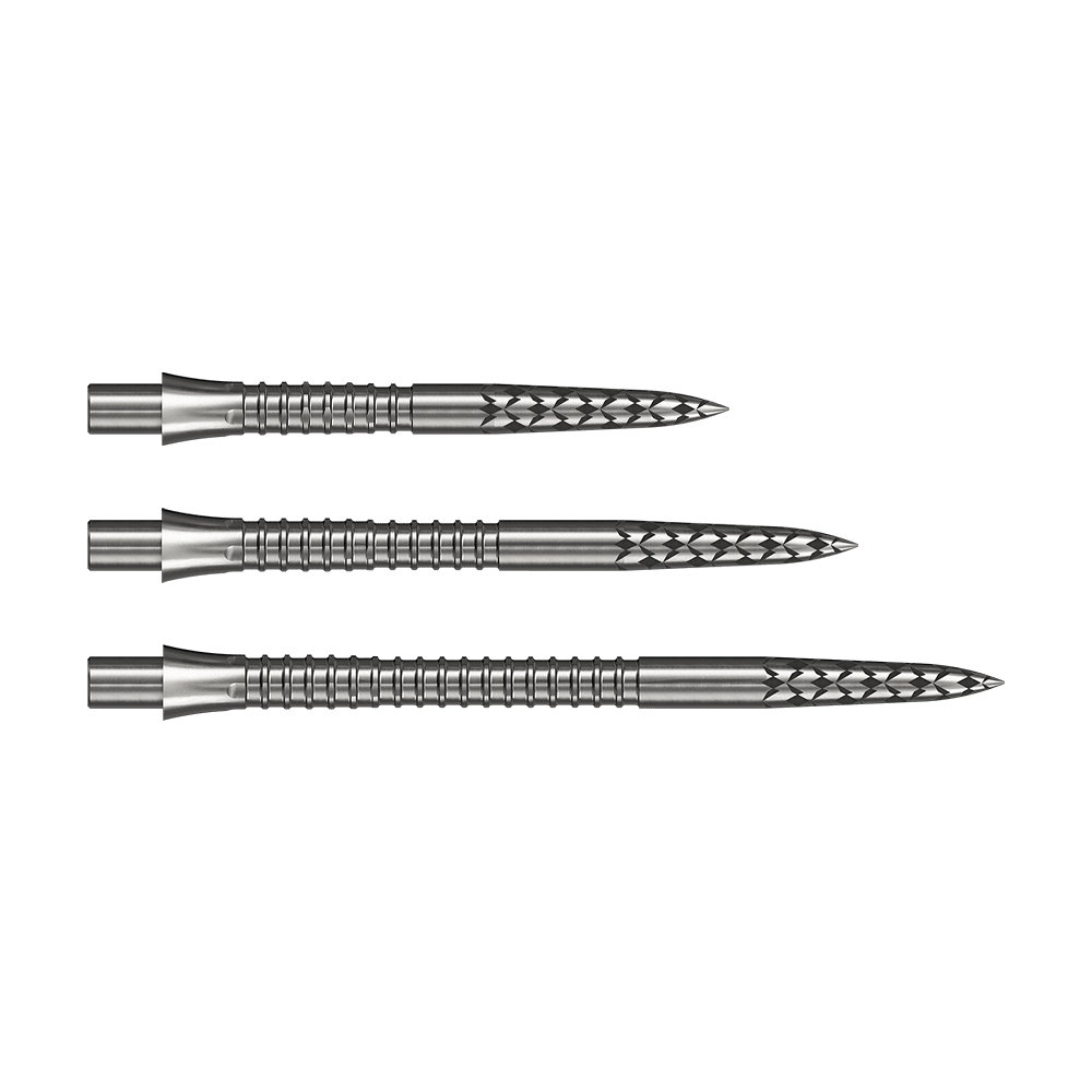 Mission Caliburn EVO Dartspitzen GV-Logo in Silber. Diese Dartspitzen sind hochwertiges Zubehör für das Darts-Spiel.