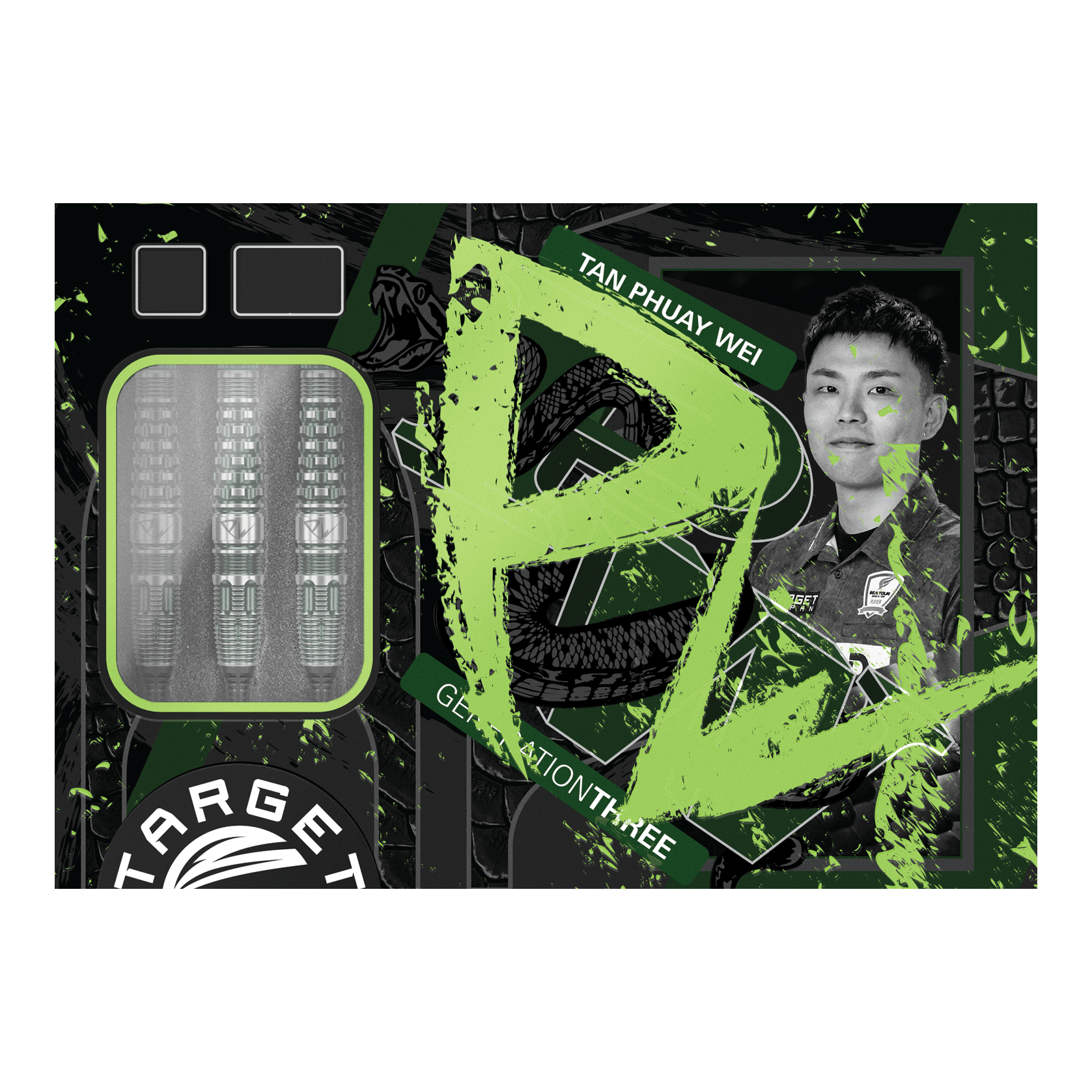 Target Japan Prime Series PW GEN 3 Soft Darts - 19g Zu sehen ist der Target Japan Prime Series PW GEN 3 Softdart mit 19g Gewicht. Das Bild illustriert das Aussehen und die Ausstattung dieses Dartpfeils.