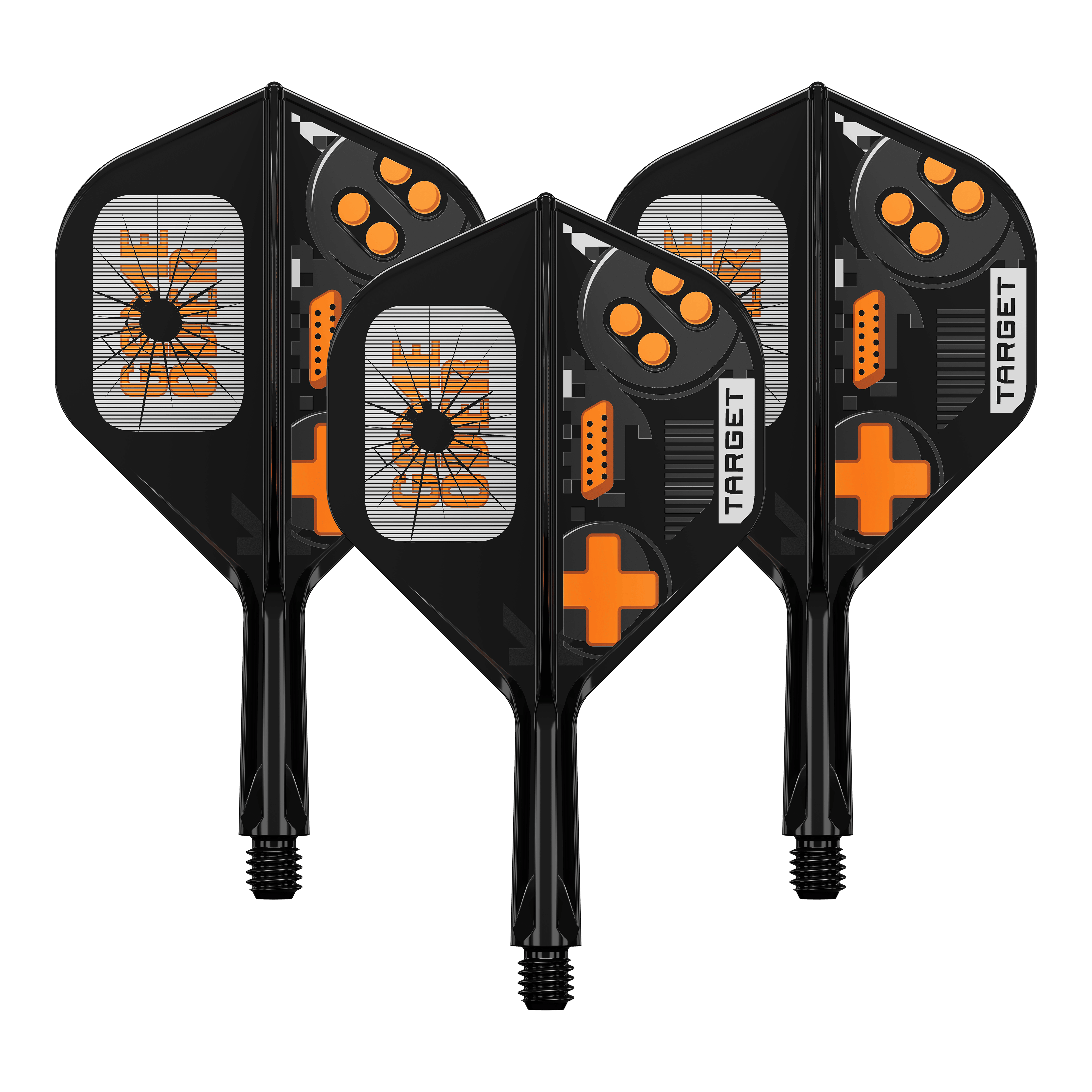 Target K-Flex GameOver No2 Standard Flights, 19 mm im Set. Die Abbildung zeigt die Flights in einer Verpackungseinheit.