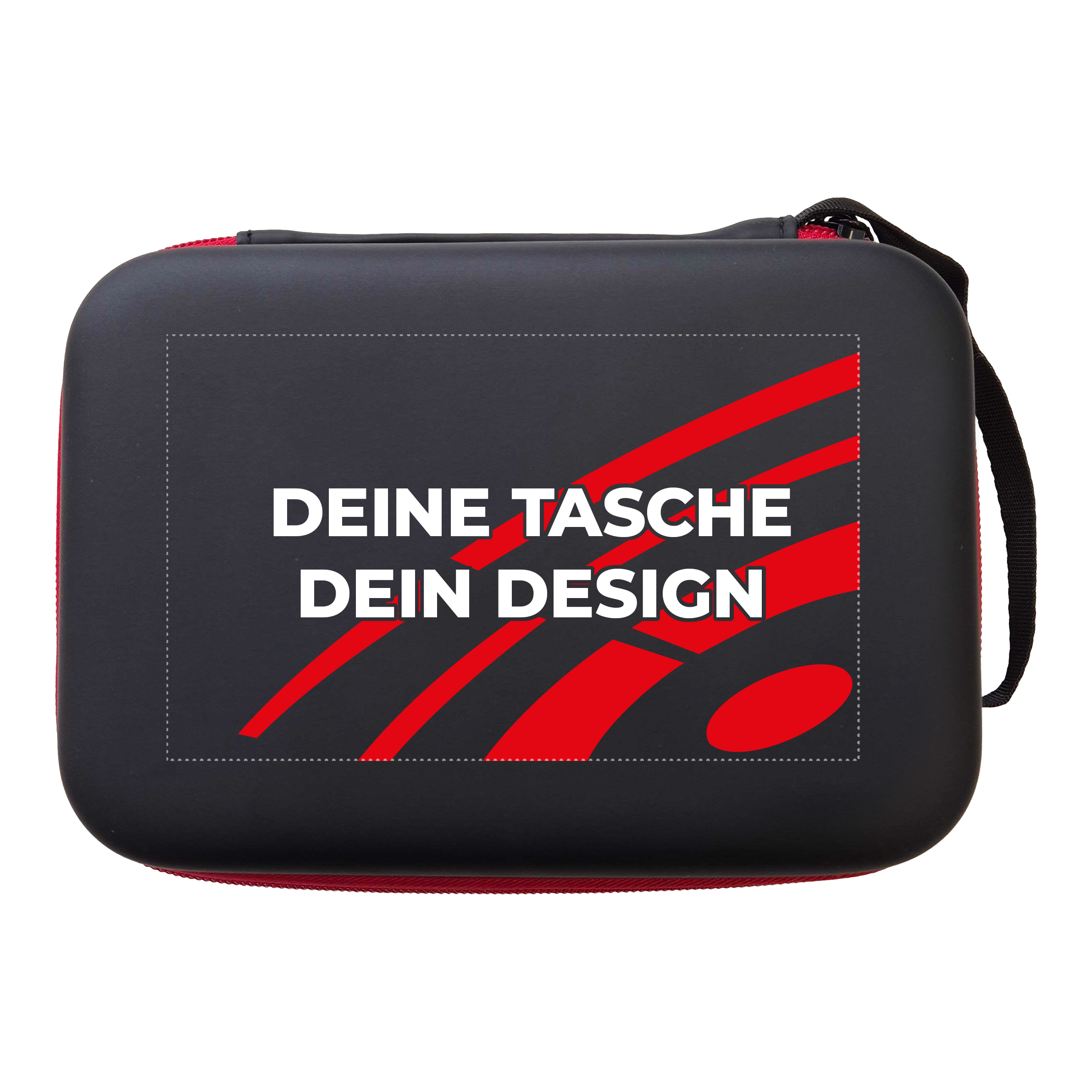 System-4 dart case with your design Bild mit dem Dateinamen MCS4-Schwarz_McDart_System4_Dartcase_Mit_Wunschdruck_Schwarz_2. Der genaue Inhalt des Bildes ist nicht erkennbar.