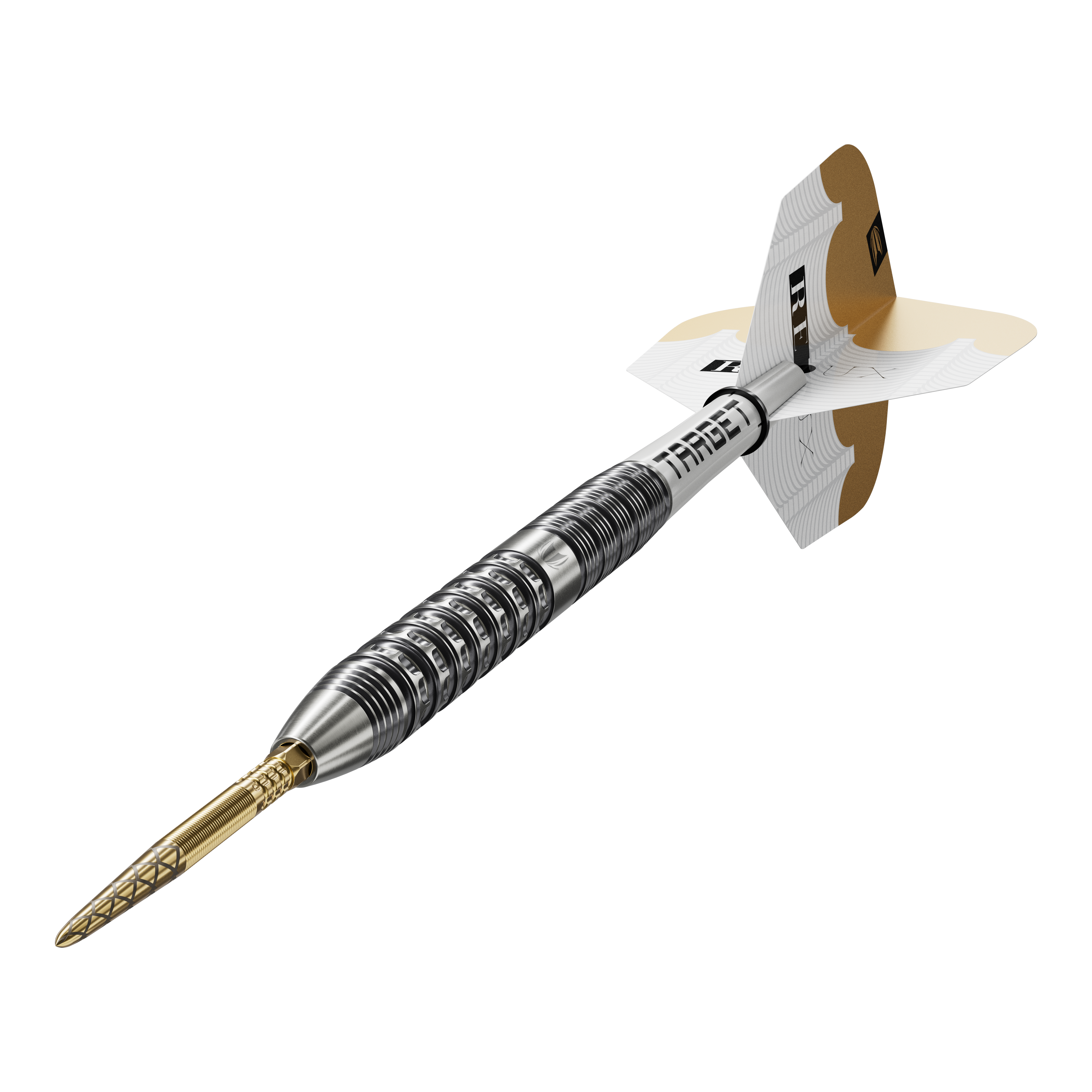 Zu sehen sind die Target Redux 01 Swiss Point Steeldarts. Die Darts überzeugen durch hochwertige Verarbeitung.