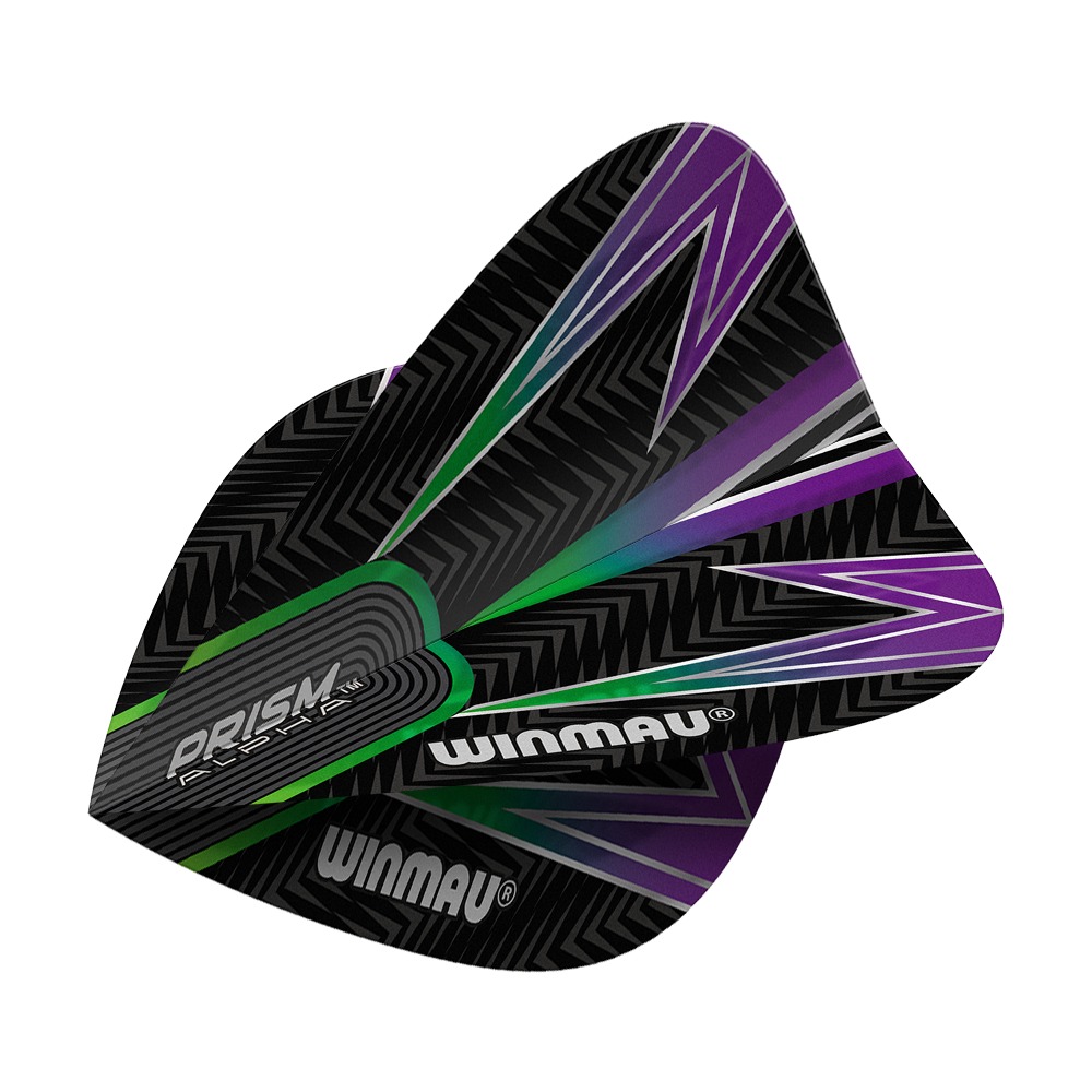 Winmau Alpha Black Green Purple Kite Flights