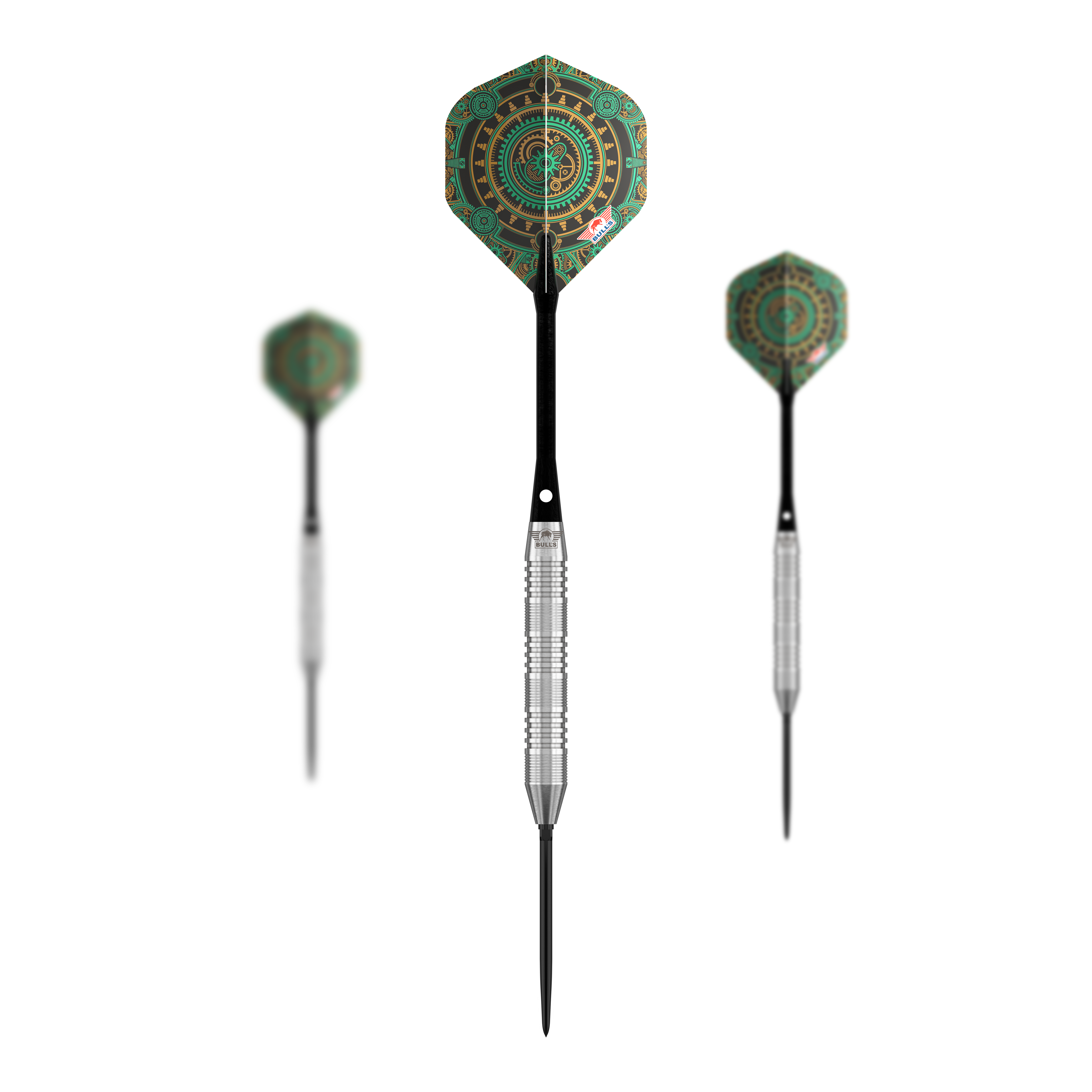 Bulls NL Direct Tungsten Convertible Point Steel Darts - 23g Abgebildet wird das Set Bulls NL Direct Tungsten Convertible Point Steeldarts - 23g. Zu sehen sind mehrere Pfeile.