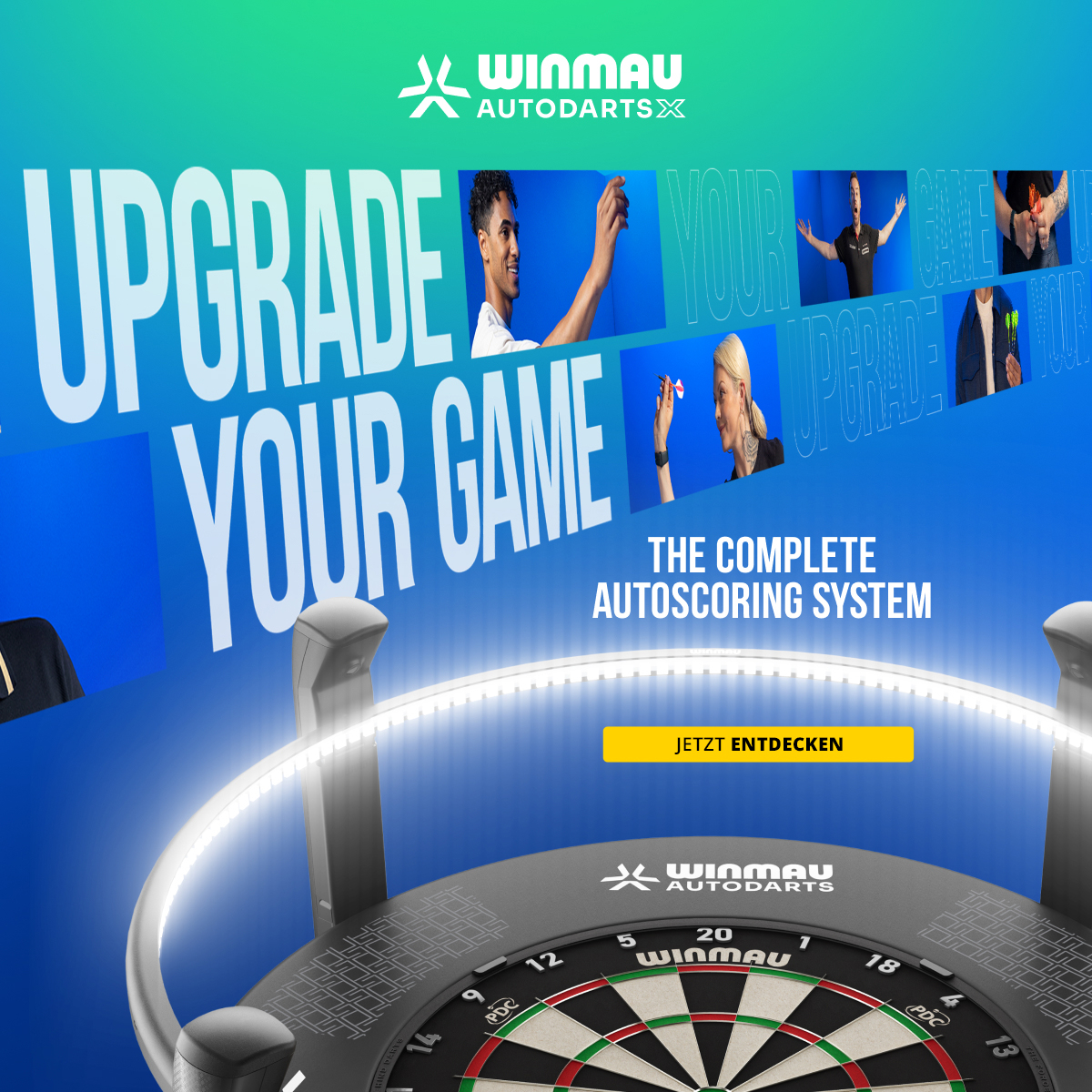 Das Bild zeigt ein Produkt mit dem Dateinamen 2026-10_Winmau_AutodartsX_Hero. Es ist frontal und vollständig abgebildet.