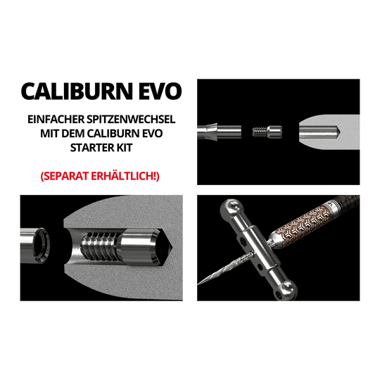 Mission Caliburn EVO System Steel Dart Tips - Grooved - Black