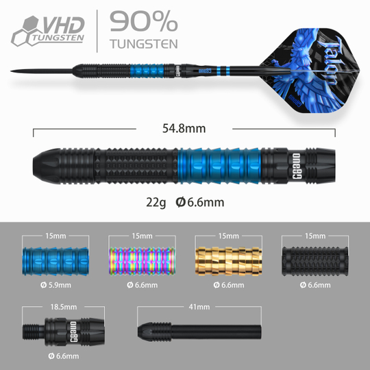 One80 Talon T1 steel darts Gezeigt werden die One80 Talon Steeldarts. Sie sind ideal für Dartspieler, die Wert auf Genauigkeit legen.