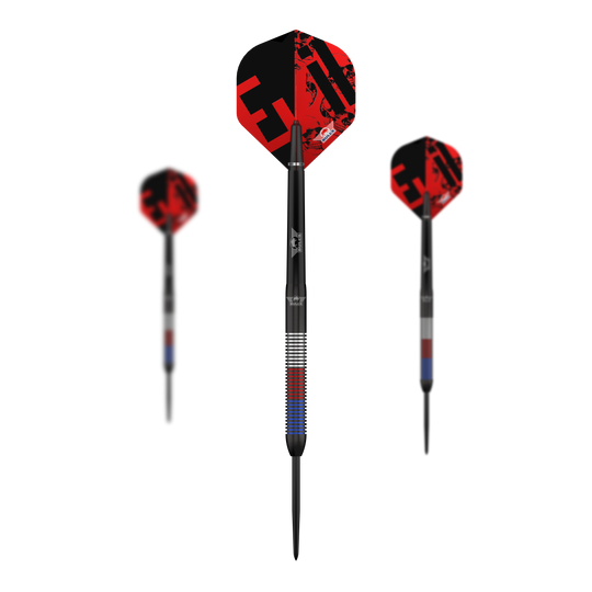 Bulls NL Karel Sedlacek E2 steel darts - 24g Die Abbildung zeigt die Bulls NL Karel Sedlacek E2 Steeldarts mit 24 Gramm. Der Dart ist deutlich und aus nächster Nähe zu sehen.