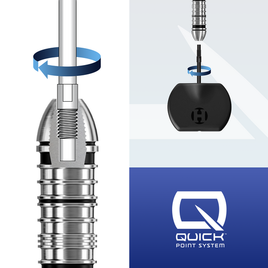 Harrows Quick Point Dart Tips - Black Abgebildet sind die Harrows Quick Point Dartspitzen in Silber. Sie eignen sich für den schnellen Austausch an Darts.