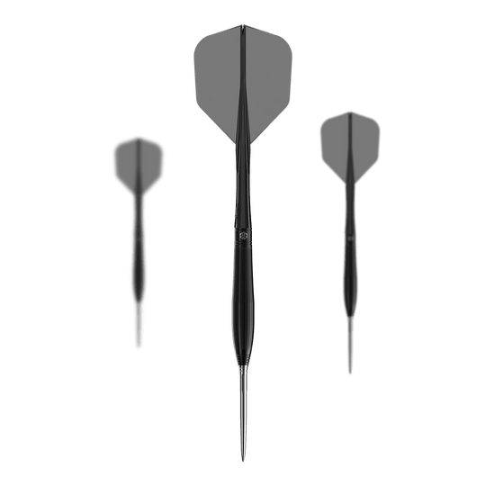 Caliburn Chord C3 steel darts - 22.5g Das Bild zeigt ein Set der Caliburn Chord C3 Steeldarts mit 22,5g. Diese Dartpfeile sind für präzises Spielen entwickelt.