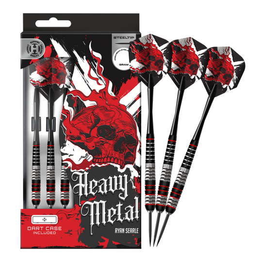 Harrows Heavy Metal Ryan Searle Brass Steel Darts Das Bild stellt die Harrows Heavy Metal Ryan Searle Brass Steeldarts dar. Das Produkt überzeugt durch hochwertiges Messing und robustes Design.