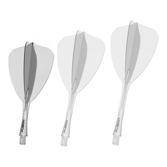 Winmau Fusion Flight Shaft System Arrow Clear Zu sehen ist das Winmau Fusion Flight Shaft System Arrow in klarer Ausführung mit einer Länge von 22mm. Es ist speziell zum Einsatz an Dartpfeilen bestimmt.