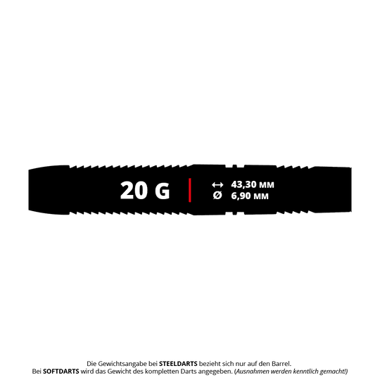 Winmau Callisto 03 soft darts - 20g Winmau Callisto 03 Softdarts mit 20 Gramm Gewicht abgebildet. Die Softdarts sind für das Dartspiel geeignet.