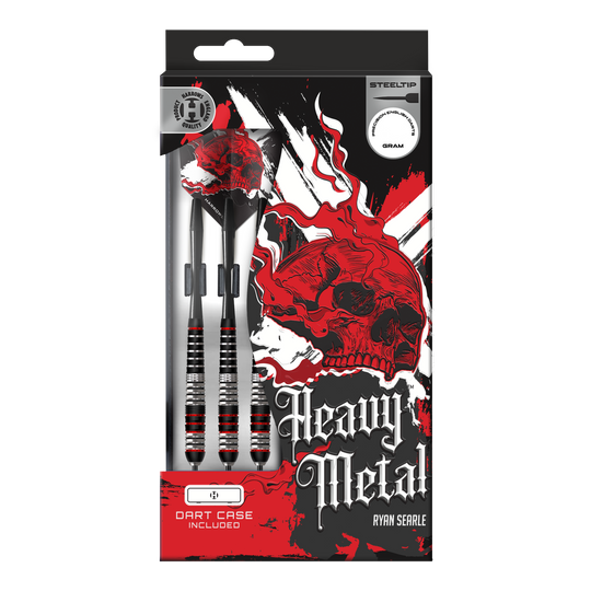Harrows Heavy Metal Ryan Searle Brass Steel Darts Gezeigt werden die Harrows Heavy Metal Ryan Searle Brass Steeldarts. Dieses Set ist ideal für ambitionierte Dartspieler.