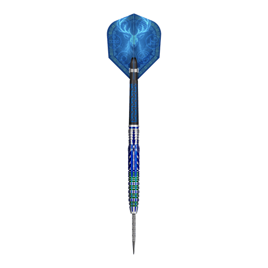 Shot Celt Merlin steel darts Zu sehen ist das Produkt Shot Celt Merlin Steeldarts. Ein Steeldart ist aus nächster Nähe abgebildet.