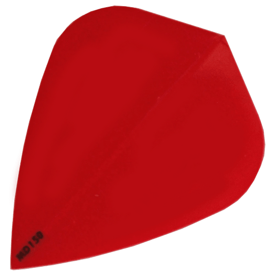 MD150-Kite-Rot Das Bild zeigt das Produkt „McDart MD150 - Kite Flight“. Es handelt sich um ein rotes Dart-Flight in Kite-Form mit der Aufschrift „MD150“ in einer Ecke.