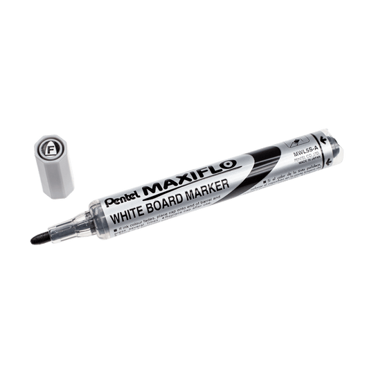Bild eines Board Markers, vermutlich vom Typ Maxiflo Fein. Der Marker ist für das Schreiben auf Whiteboards geeignet.