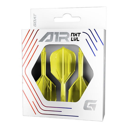 GOAT A1R No6 Flight Shaft System - Neon Yellow Das Bild zeigt das GOAT A1R No6 Flight-Shaft-System in Neon Gelb. Es handelt sich um einen Dartzubehör-Artikel zum Verbinden von Flight und Shaft.
