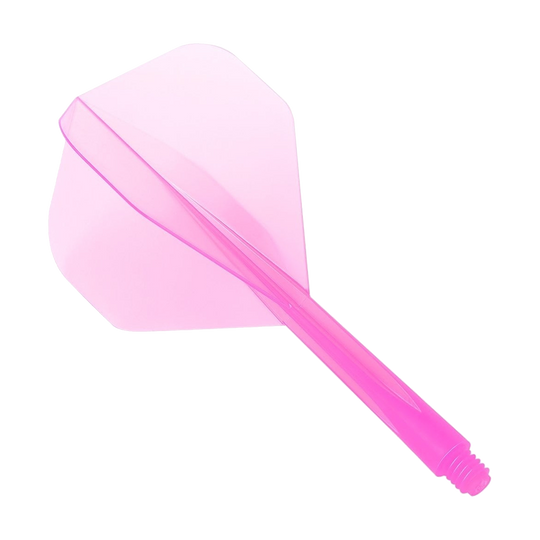 Das Bild zeigt das Produkt „Condor Zero-Stress Clear Pink Flight System Standard“. Es handelt sich um ein durchsichtiges, pinkfarbenes Dart-Flight-System.