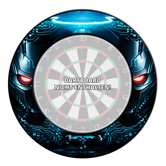 McDart Robot Dartboard Surround Zu sehen ist das McDart Roboter Dartboard Surround. Dieses Produkt dient als Schutz- und Designumrandung für Dartboards.