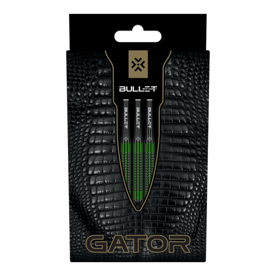 Bullet Gator Brass Steel Darts - 22g Abgebildet ist das Produkt Bullet Gator Brass Steeldarts - 22g. Diese Steeldarts sind speziell für Dartspieler entwickelt.