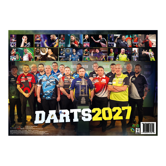 Darts Kalender 2027 Ansicht des Darts Kalender 2027. Dieses Produkt zeigt eine weitere Gestaltung des Kalenders für Dartfans.