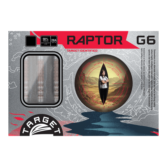 Target Japan Prime Series George Nishitani Raptor GEN6 Soft Darts - 19.5g Target Japan Prime Series George Nishitani Raptor GEN6 Softdarts mit 21,5g Gewicht sind dargestellt. Diese Darts bieten eine hochwertige Qualität.