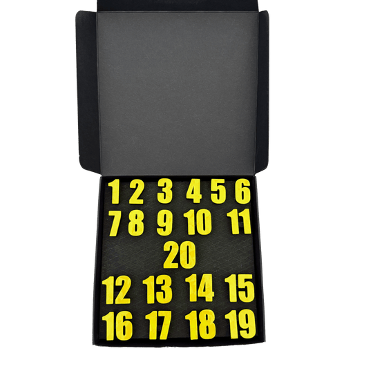 McDart Dartboard Number Rings / Number Ring Classic Es ist eine Classic-Box in Gelb dargestellt. Die Box besitzt ein klassisches Aussehen.