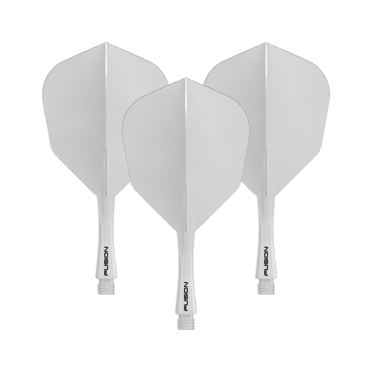Winmau Fusion Flight Shaft System No6 Solid White Gezeigt wird das Winmau Fusion Flight Shaft System No6 in Solid White, 22mm (1 Set). Es ist ein weißes Zubehörteil für Dartpfeile.