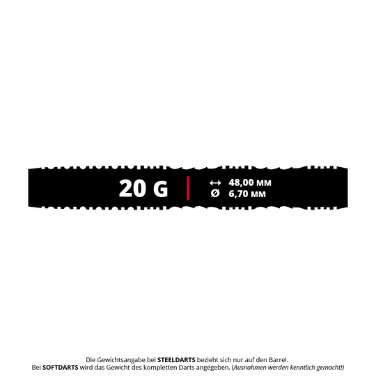 Shot Alchemy Mythril Soft Darts - 20g Das Bild zeigt die Shot Alchemy Mythril Softdarts mit einem Gewicht von 20g. Diese Softdarts sind für elektronische Dartboards geeignet.