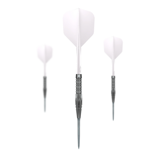 Das Bild zeigt die Caliburn Prisma Steeldarts - 19,5g. Diese Steeldarts sind ein hochwertiges Produkt für Dartspieler.