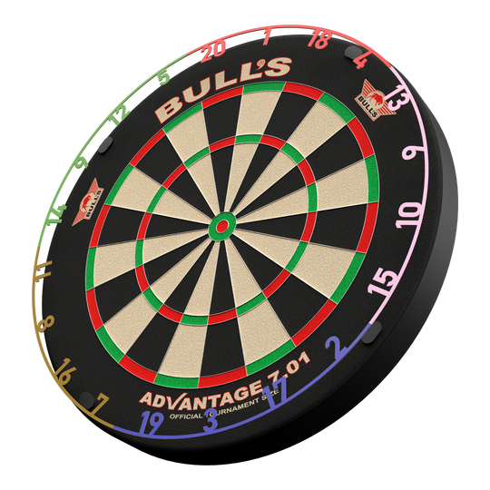 Bulls NL Number Ring Set - 5 Colors Zu sehen ist das Bulls NL Zahlenring Number Ring Set - 5 Farben. Das Set beinhaltet mehrere bunte Zahlenringe für Dartscheiben.