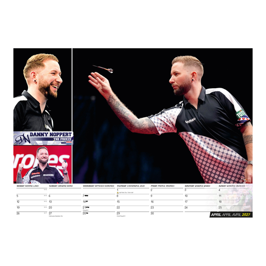 Darts Kalender 2027 Darts Kalender 2027 als Produktabbildung. Die Grafik präsentiert einen weiteren Blick auf den Kalender für das Jahr 2027.