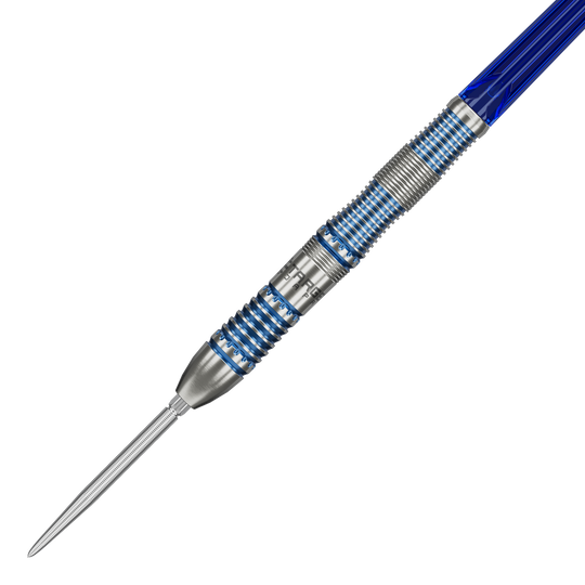Auf dem Bild sind die Target Japan Mizu Series 02 Swiss Point Steeldarts zu sehen. Diese Darts stammen aus der Mizu Serie von Target.