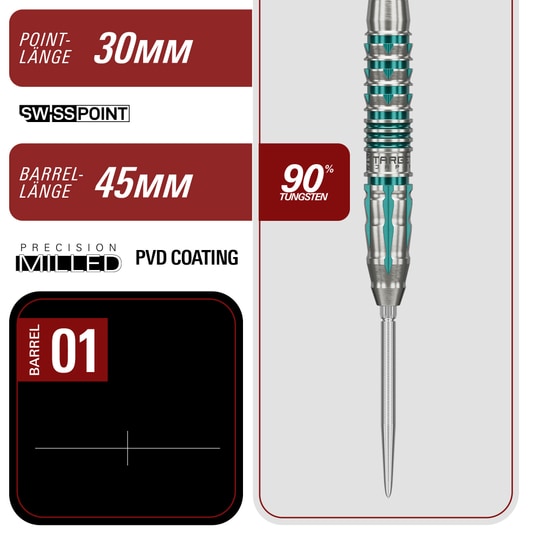 Target Japan Black Marque Pierce Swiss Point Steel Darts Zu sehen sind die Target Japan Black Marque Pierce Swiss Point Steeldarts. Die Darts überzeugen durch ihr modernes Design.