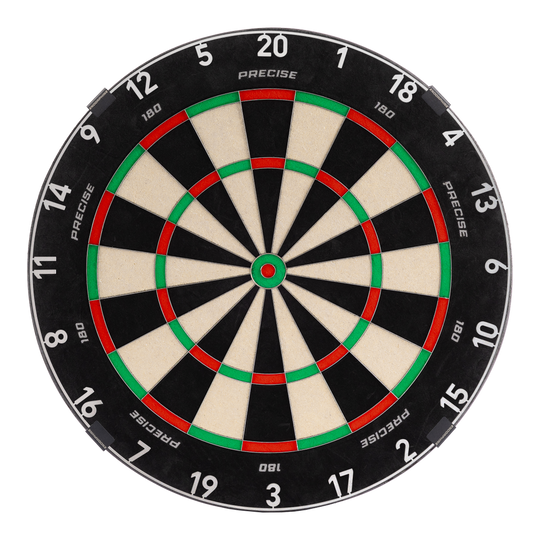 Precise 180 Endorphine Steel Dartboard with Numbered Ring - Gunmetal Das Bild zeigt das Precise 180 Endorphine Steeldartboard mit Nummernring in Gunmetal. Es handelt sich um eine moderne Dartscheibe für Präzisionswürfe.
