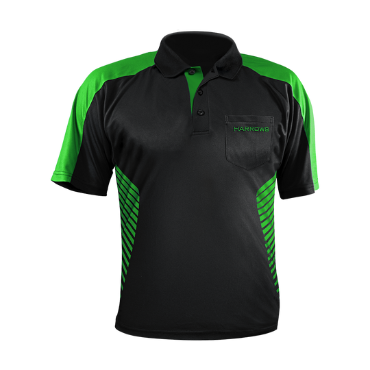 Harrows Vivid Dartshirt Black/Green