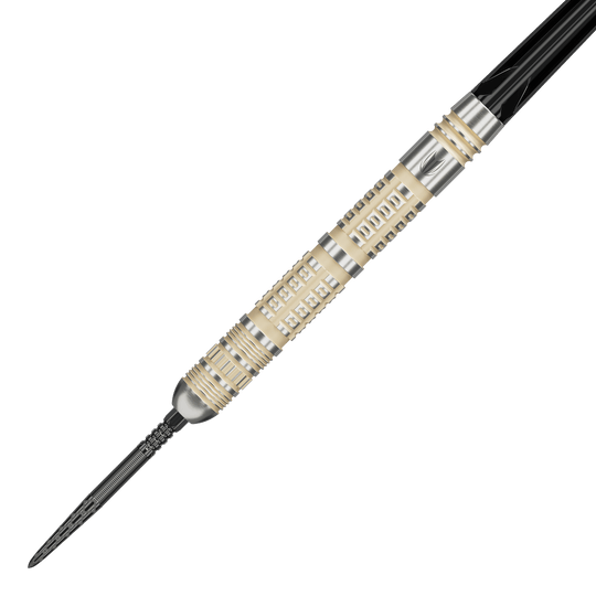 Target Dimitri Van Den Bergh 95K Swiss Point Steel Darts Abgebildet ist das Produkt Target Dimitri Van Den Bergh 95K Swiss Point Steeldarts. Das Bild zeigt die Steeldarts aus einer bestimmten Perspektive.