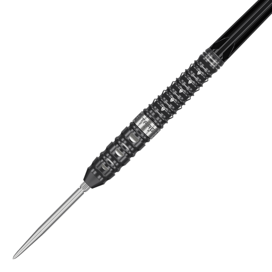 Target Japan Black Marque Eclipse Swiss Point Steeldarts - 23g Das Bild zeigt die Target Japan Black Marque Eclipse Swiss Point Steeldarts mit einem Gewicht von 23g. Diese hochwertigen Darts sind für Präzisionswürfe im Dartspiel entwickelt.