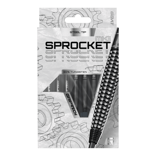 GOAT Sprocket MKII Torpedo Steel Darts GOAT Sprocket MKII Torpedo Steeldarts sind auf diesem Bild dargestellt. Sie zeichnen sich durch ihre besondere Form und Verarbeitung aus.