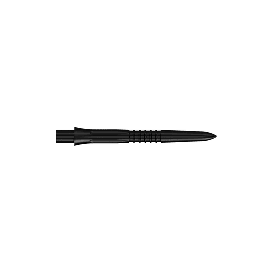 Mission Caliburn EVO Dart Tips GV1 - Black Schwarze Steeldartspitzen, 26 mm lang. Das Bild zeigt die Misson Caliburn EVO GV1 Dartspitzen.