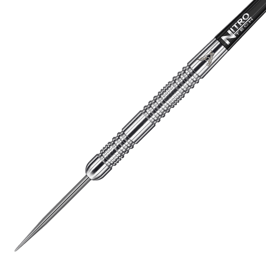 RD1677-RedDragon-Peter-Wright-Snakebite-Euro-11-Steeldarts-2 Das Bild zeigt einen Red Dragon Peter Wright Snakebite Euro 11 Steeldart. Der Dartpfeil ist aus silberfarbenem Metall mit feiner Riffelung und einem schwarzen Schaft.